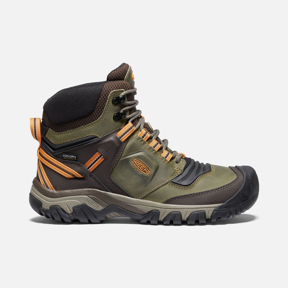 Botas Keen Son Buenos - Ridge Flex Impermeables Hombre Verde Oliva / Negros